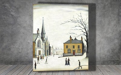 L. S. Lowry Stow on the wold LEINWAND GEMÄLDE KUNSTDRUCK POSTER 2007