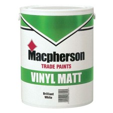 Macpherson Vinyl Matt Emulsion Paint 2.5l Brilliant White, Magnolia  ,Black, 