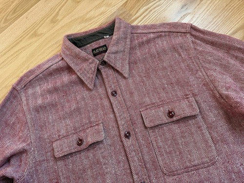 RARE Made in Japan The Flat Head Cotton Flannel Shirt Red White 40 $300 - Picture 4 of 14