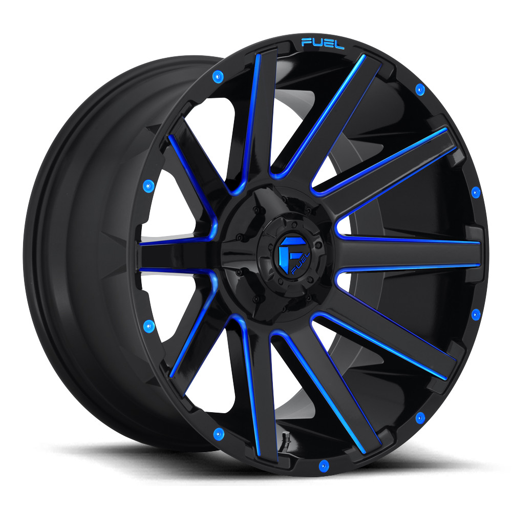 Image of 20 Inch Black Blue Wheels Rims Fuel Contra D644 Dodge RAM 1500 Truck 20x10 -18mm