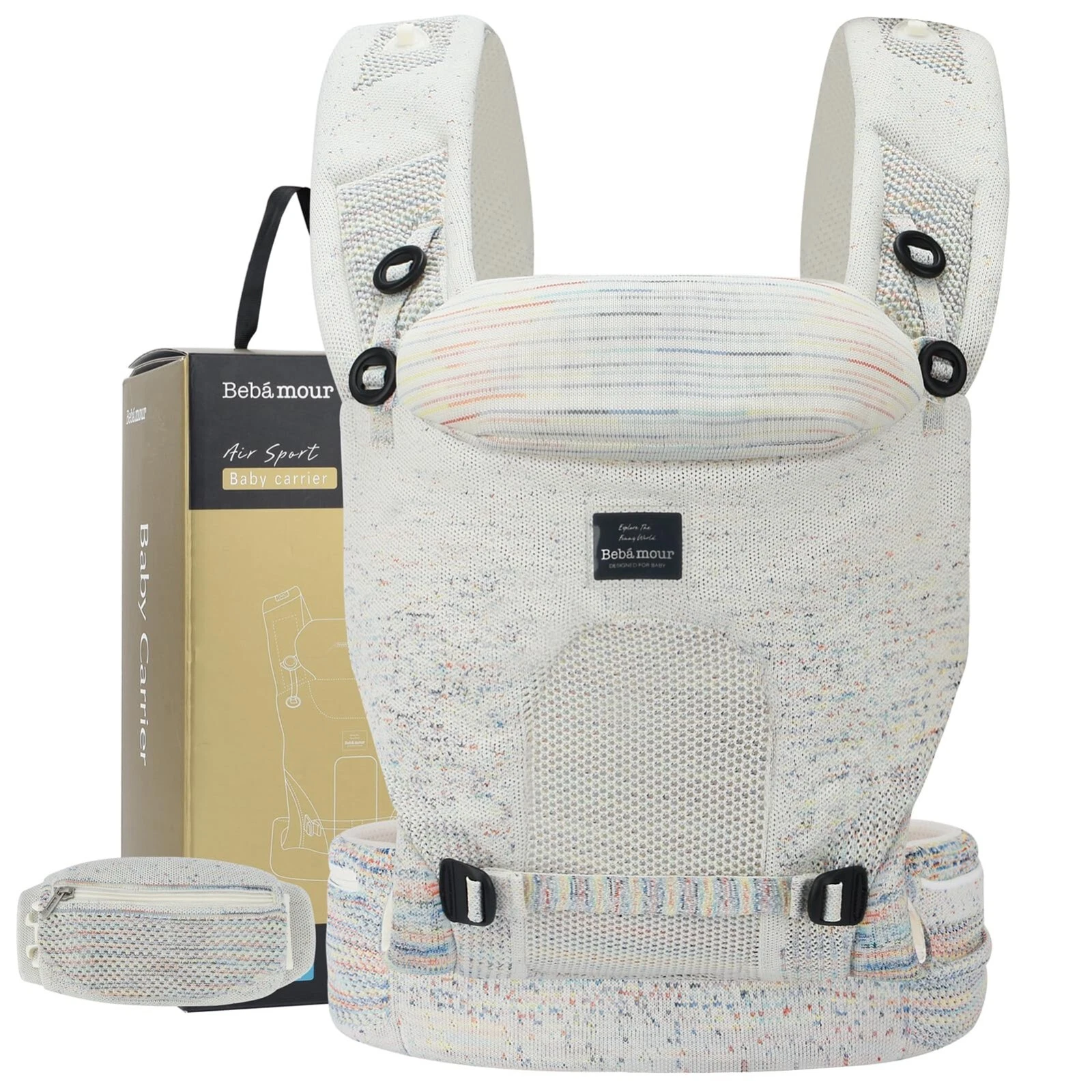 Bebamour Lightweight Baby Wrap Carrier 3-in-1 Front and Back Carry 7-32 lbs