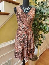 LAUREN RALPH LAUREN $109 Multi-Color Paisley Faux Wrap Dress PXSP