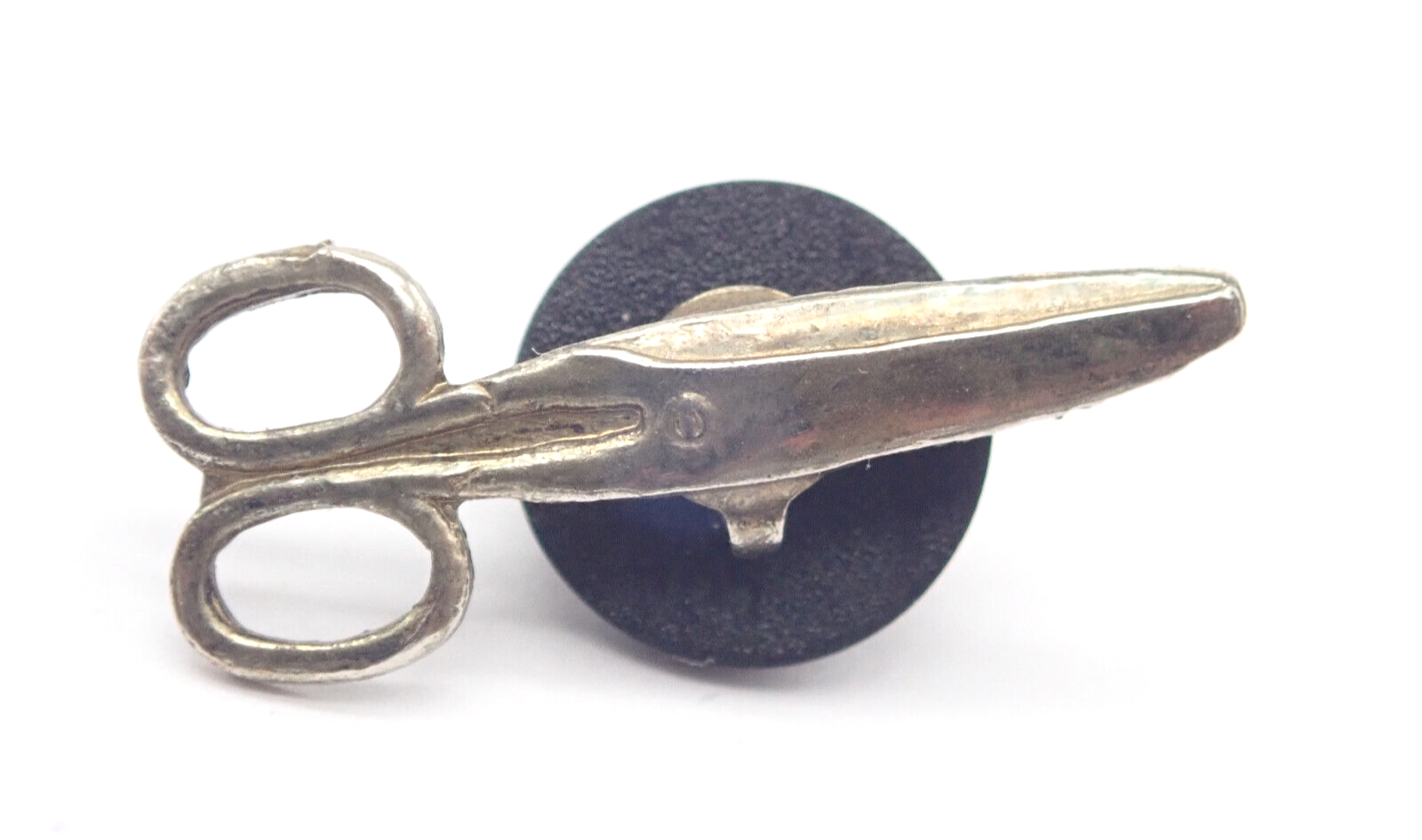 Scissors Shears Silver Tone Vintage Lapel Pin-image