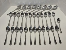 Lot of 33 Oxford Hall Westbury Sagamore Jamestown Stainless Teaspoons/Soup Spoon