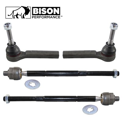 Bison Performance 4pc Inner and Outer Steering Tie Rod End Kit For Dodge Jeep