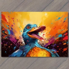Art Print Duck Smile Happy Retro Pop Art Splash Colors Cute Fun Vibrant