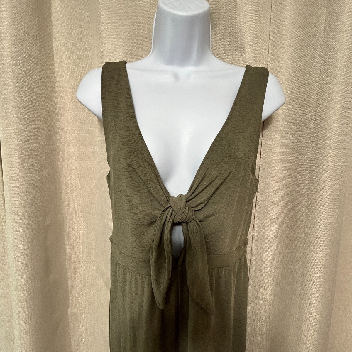 Daytrip Sleeveless Tie Front Raw Hem Jumpsuit Women's Size Small