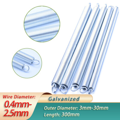 Wire Dia 0.4-2.5mm Galvanized Expansion Tension Extending Spring Double Loop End
