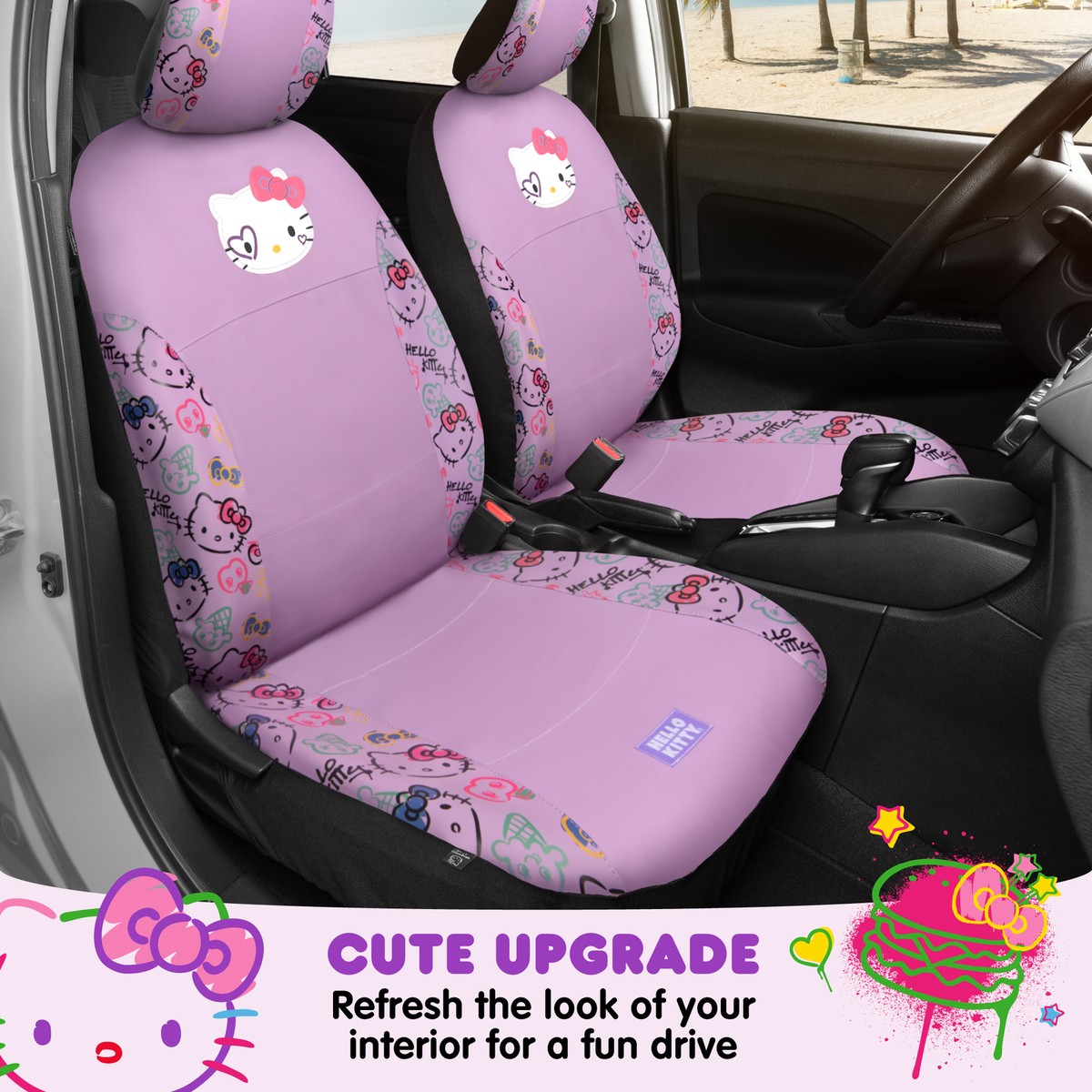 Hello Kitty Car Seat Covers - Cute Purple Seat Covers, Car