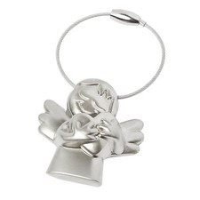 Schlüsselanhänger Schutzengel mit Herz Metall Silber Auto Glücksbringer Liebe