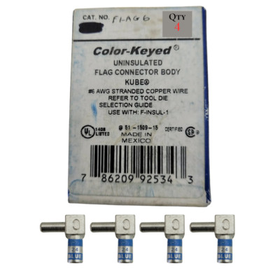 FLAG6 MD6M-2 Motor Lead Disconnect #2 Male 6 AWG Blue Quantity 4 Total Pieces