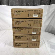 MOUNTUP MU0002 Black Dual Monitor Desk Mount Stand-Adjustable Monitor Arm-LOT 5