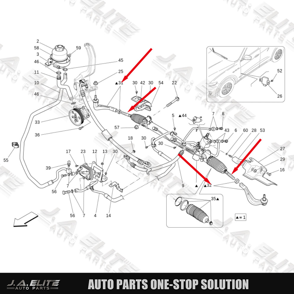 4pcs Left & Right Inner & Outer Tie Rod End kit fits Maserati Levante (2017)
