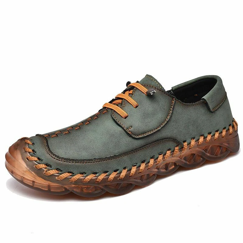 Shoes Men Handmade Leather Outdoor Breathable Loafers Casual Flats