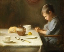 Print or Canvas - Saying Grace(Boy Praying) by Arthur Hacker