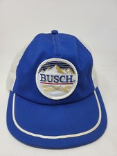 Busch Beer Patch Blue with White Mesh Snapback Hat Cap USA Made
