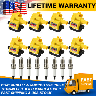 Ignition Coils & Spark Plug For Chevy Express 3500 Silverado 2500 8.1L (2001-02)