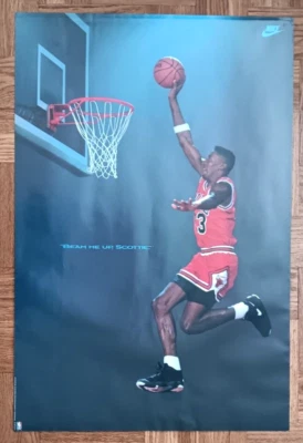 VINTAGE 24X36 POSTER - BEAM ME UP SCOTTIE PIPPEN 1991 NIKE -Very Fine/Near Mint - Image 1 of 3