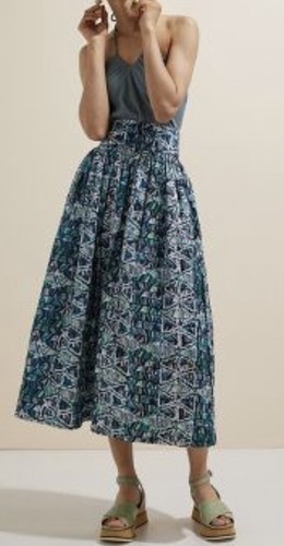 NWT Anthropologie Sika Skirt Blue Motif Size 4 Women’s New
