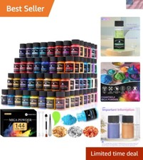 Mica Powder - 144 Colors - 10g/Bottle of Natural Pigment for Epoxy Resin  Eye ...