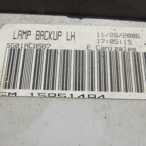 05 06 07 08 09 10 11 12 13 CORVETTE LEFT DRIVER SIDE LOWER BACK UP LIGHT LAMP - Picture 3 of 3