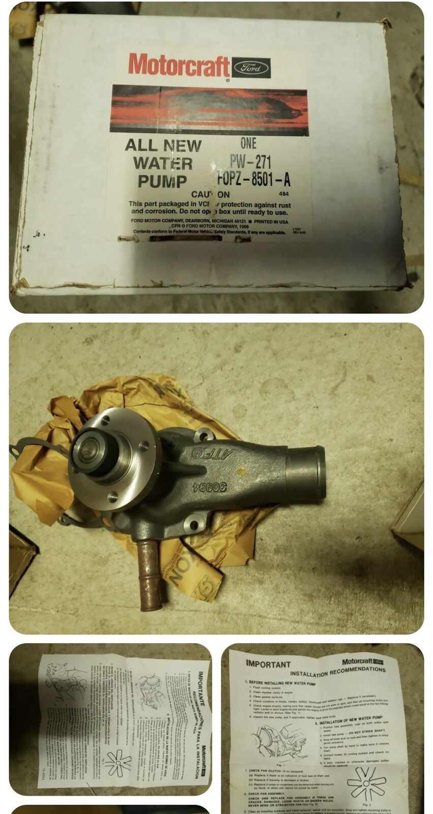 1991-2016 Ford Pump Assembly Water 5L3Z-8501-AC