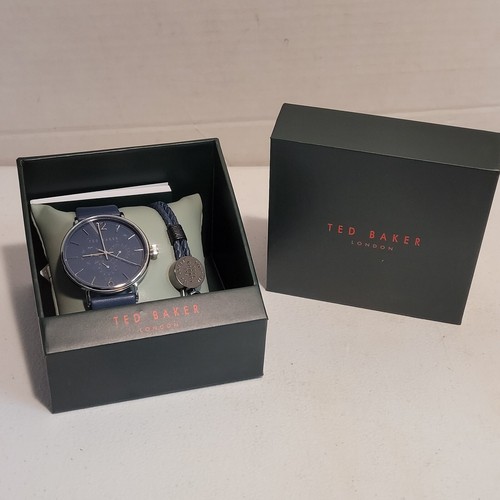 Ted Baker Phylipa Gents Stainless Steel & Leather Chronograph Watch & Bracelet - Picture 12 of 12