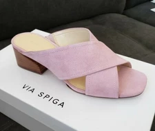 Via Spiga Pink Paulina Crisscross Slip-On Mule Sandals Women's 6 New in Box NIB