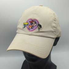 Vintage Cartoon Network Powerpuff Girls Embroidered Hat 2002 Heart Beige