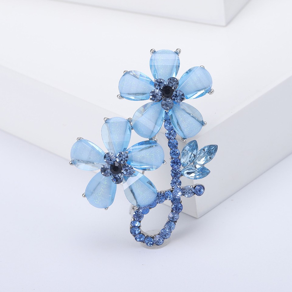 Brooch Lady Clothes Pin Rhinestone Flower Brooch Pin for Women
