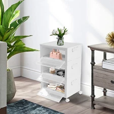 3* 45L Stackable Plastic Storage Bins With Lids, For Living Room, Study, Bedroom