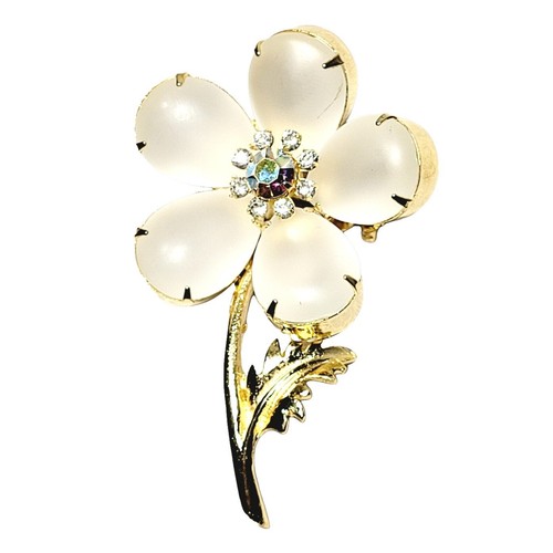 Broche Vintage Arbre De La Vie Avec Perles Et Faux Diamants - Bijou Ancien - Occasion