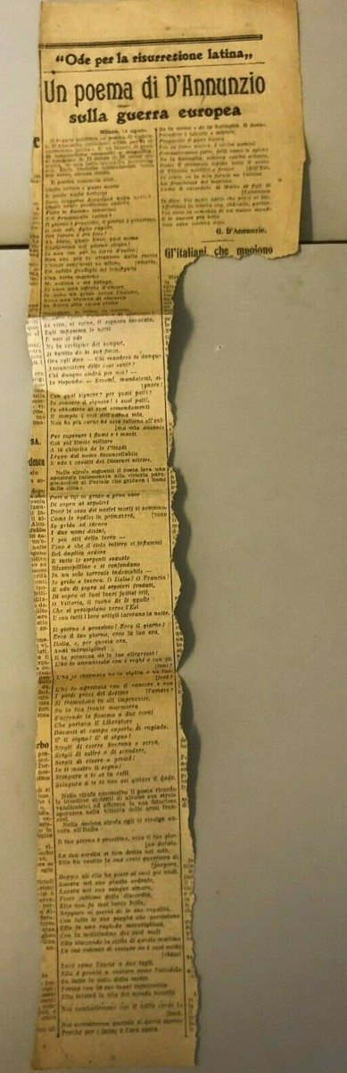 Raro Gabriele d'Annunzio Note alla canzone di Mario Bianco