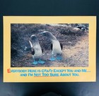 Vtg Funny Poster Argus 80s Everybody Here is Crazy Laminated Wall Office Den Art