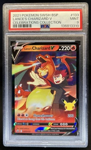 2021 Pokemon SWSH Black Star Promos Lance's Charizard V #SWSH133 PSA 9