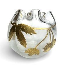 Saint Louis - vase boule à décor de branches de châtaignier