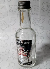 Smirnoff Vodka Martini Silver Vintage Mini Airline Bottle 1/10 Pint Embossed