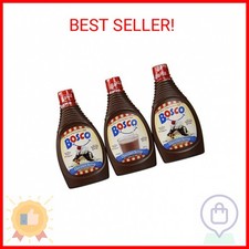 Bosco Original Chocolate Syrup, 22oz Squeeze Bottle (3 Pack) Natural Cocoa | Ric