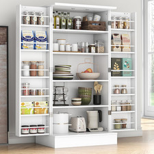 47 Pantry Cabinet, Kitchen Pantry Storage Cabinet with Doors and Adjustable She