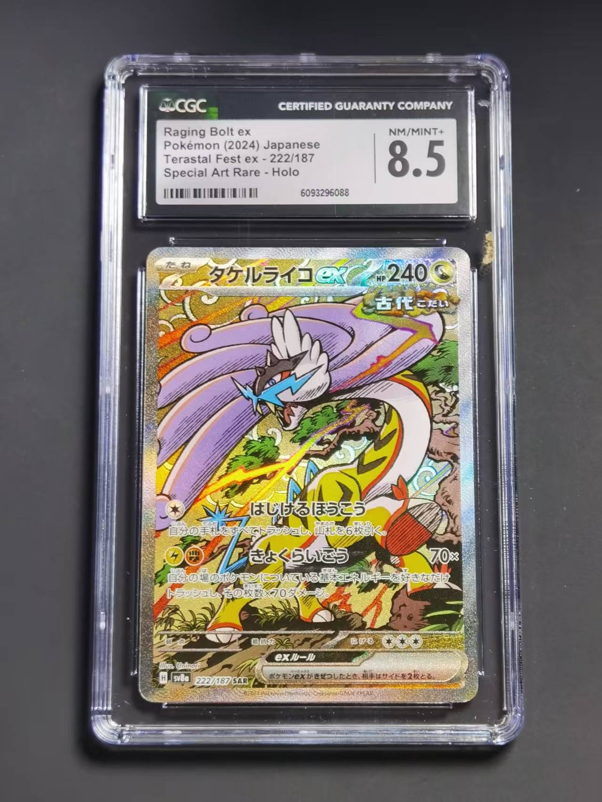 2024 pokemon Japanese raging bolt ex terastal fest ex 222/187 CGC8.5