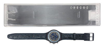 Swatch Chrono Silver Star SCN102 1992 Armbanduhr + Gehäuse