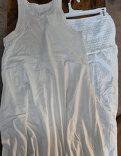 Target Brands XS White Cream Scoop Neck Strappy Sleeveless Maxi Dress Long Solid