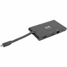 Tripp Lite USB C Docking Station HDMI VGA GbE PD Charging USB Hub 4K - Black