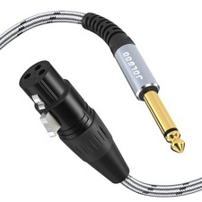 15 FT XLR Female To 1/4 Inch 6.35mm Mono TS Unbalanced Microphone Cable