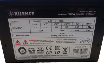 XILENCE MODEL: XP500R6 PFC ATX 12V 2.31 20+4PIN Netzteil 500W #NT4874