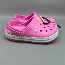 Crocs Crocband Kids J1 Taffy Pink Platform Comfort Clogs Rubber Classic NEW NWT