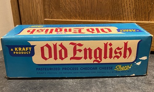 Vintage seltene Version 60er Jahre Kraft alte englische scharfe Käsedose