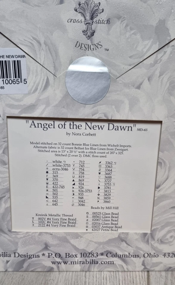 OOP Mirabilia Cross Stitch Pattern Angel Of The New Dawn" MD- 65 New - Image 4 of 4