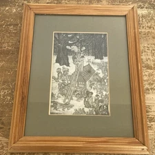 Arthur Rackham Print Original Framed Vintage Building The House For Maime