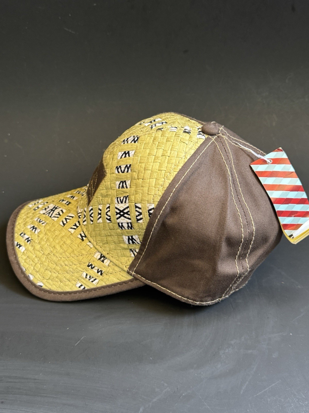 Y2K Quicksilver Straw Front Tracker Brown Hat One… - image 2